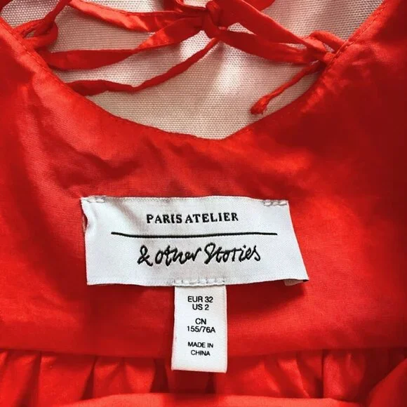 & Other Stories Red Midi Dress - Picture 7 of 10